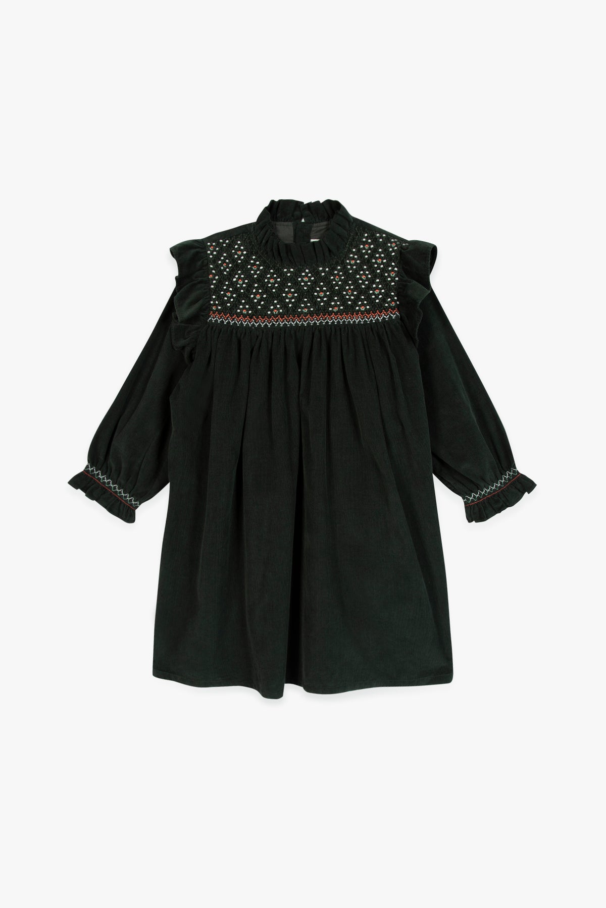 BONTON SMOCKED EMBROIDERY DRESS