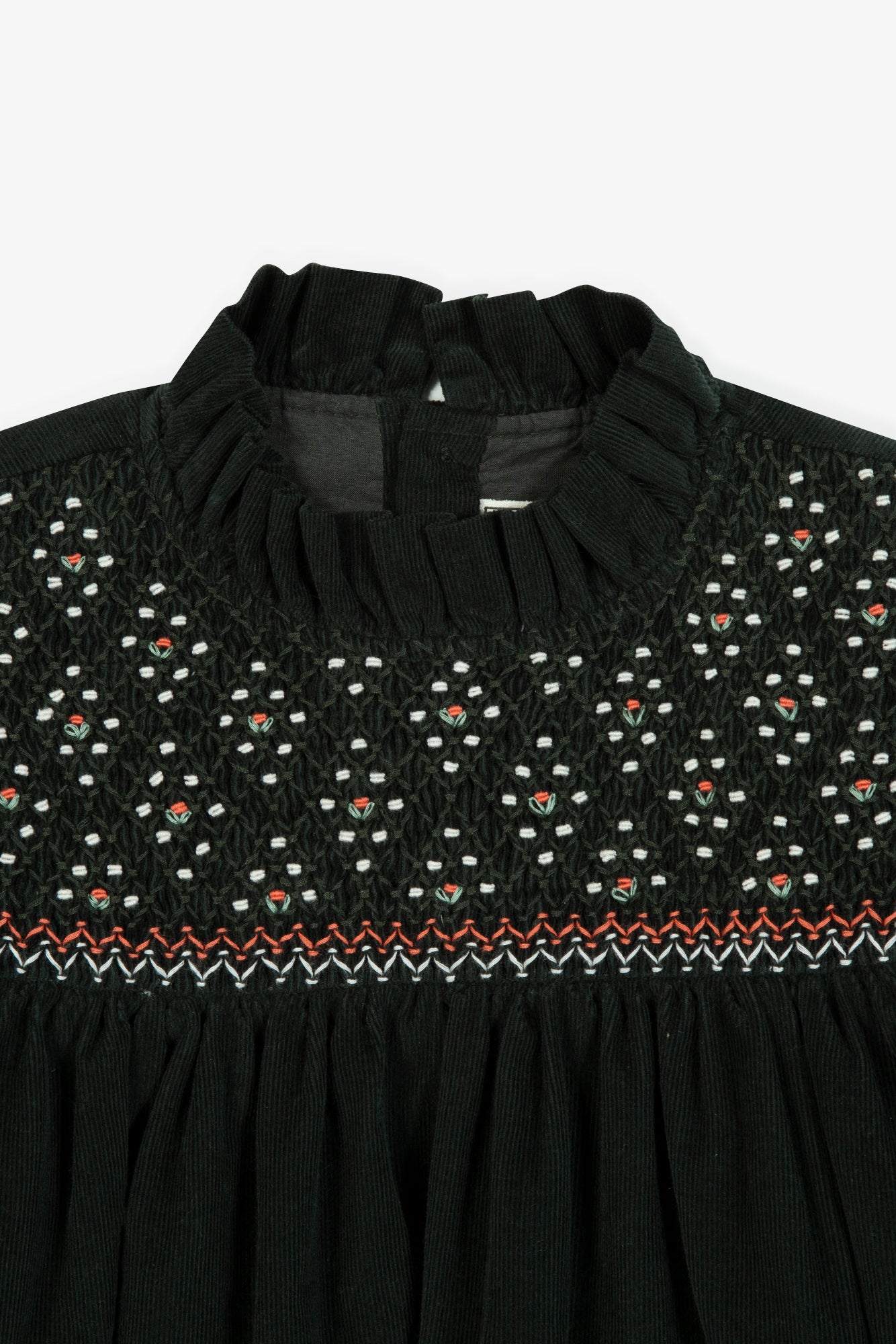 BONTON SMOCKED EMBROIDERY DRESS