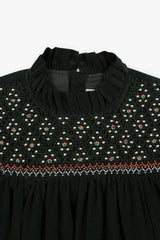 BONTON SMOCKED EMBROIDERY DRESS