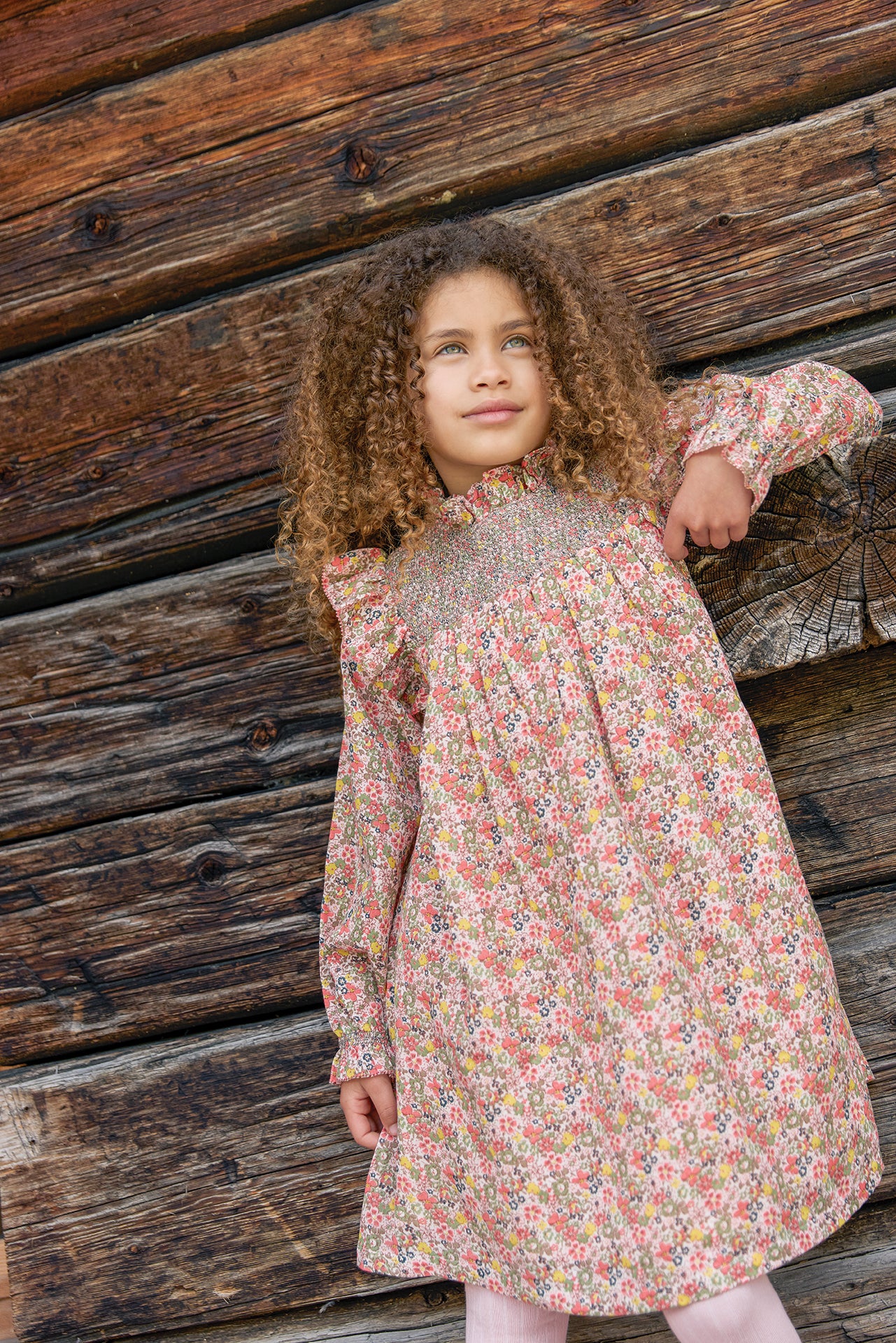 BONTON FLORAL SMOCKED DRESS