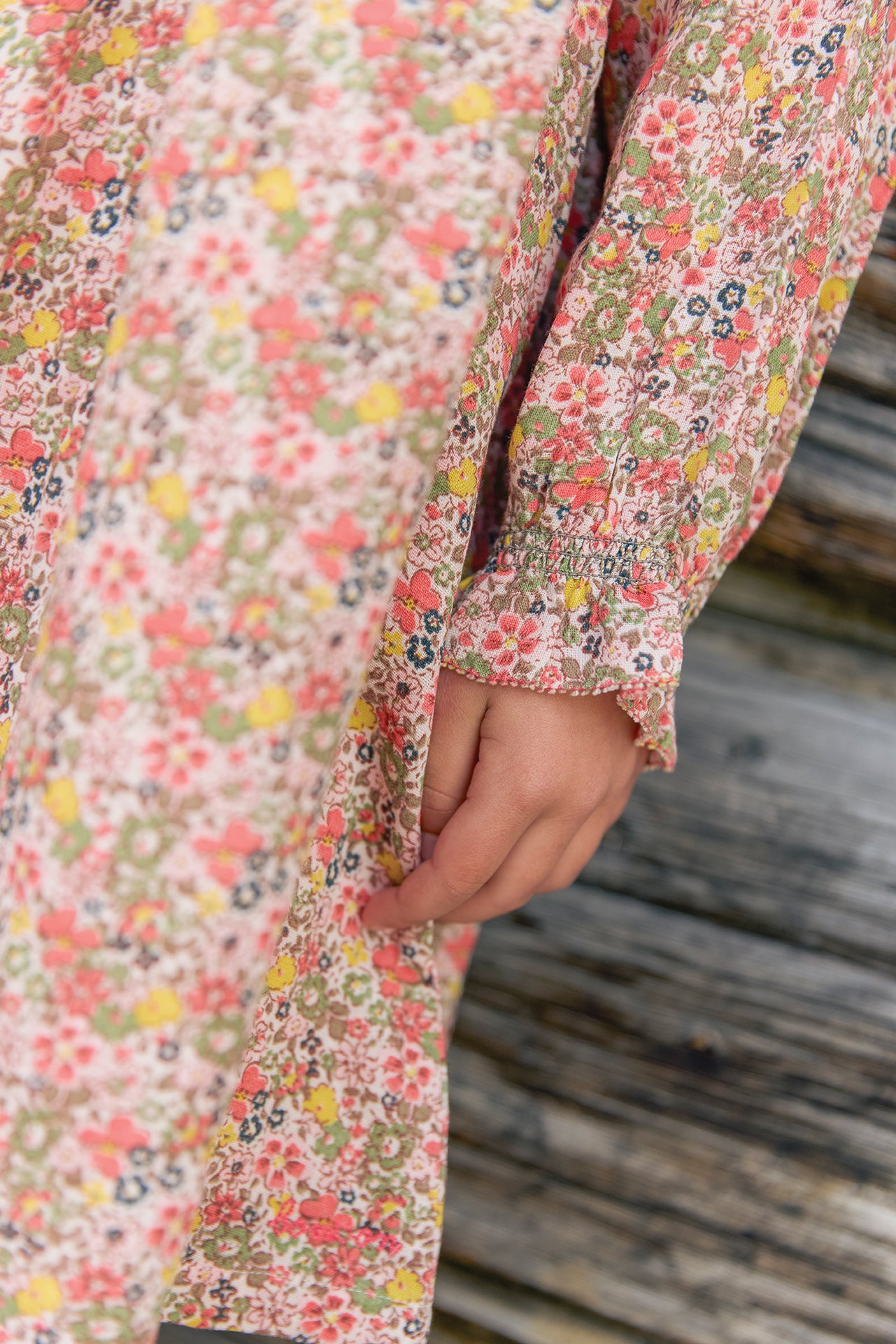 BONTON FLORAL SMOCKED DRESS