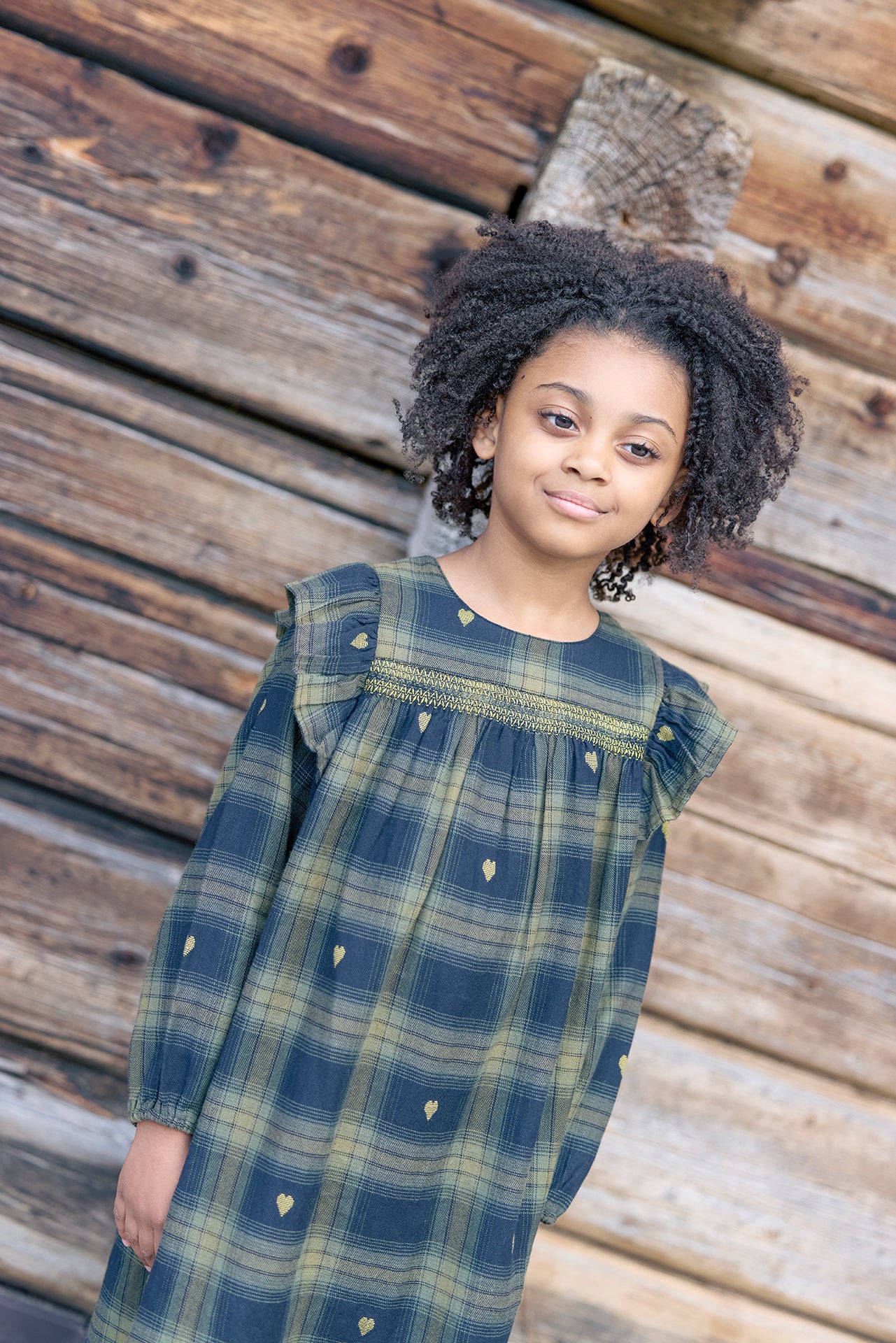 BONTON HEART PLAID DRESS