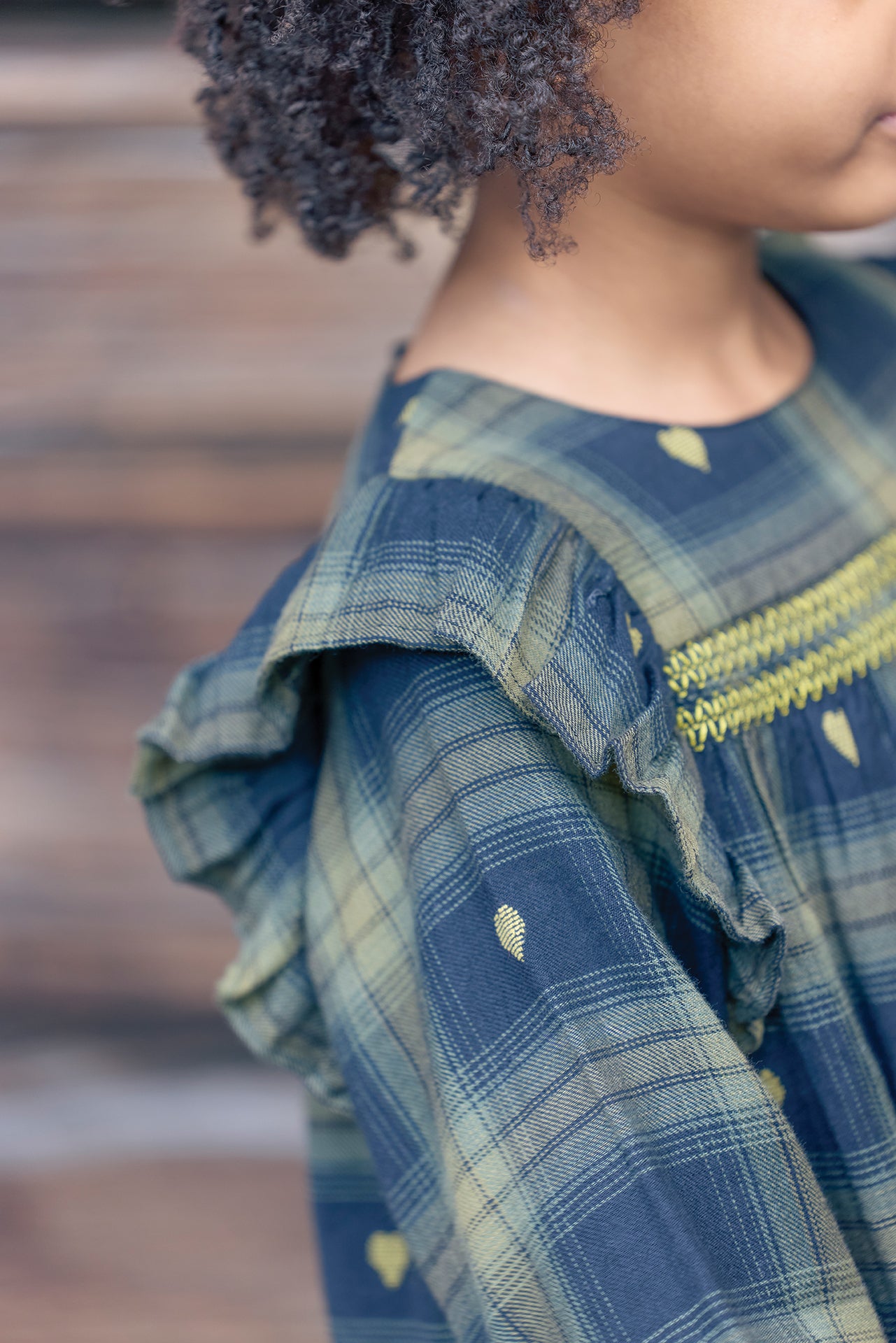 BONTON HEART PLAID DRESS