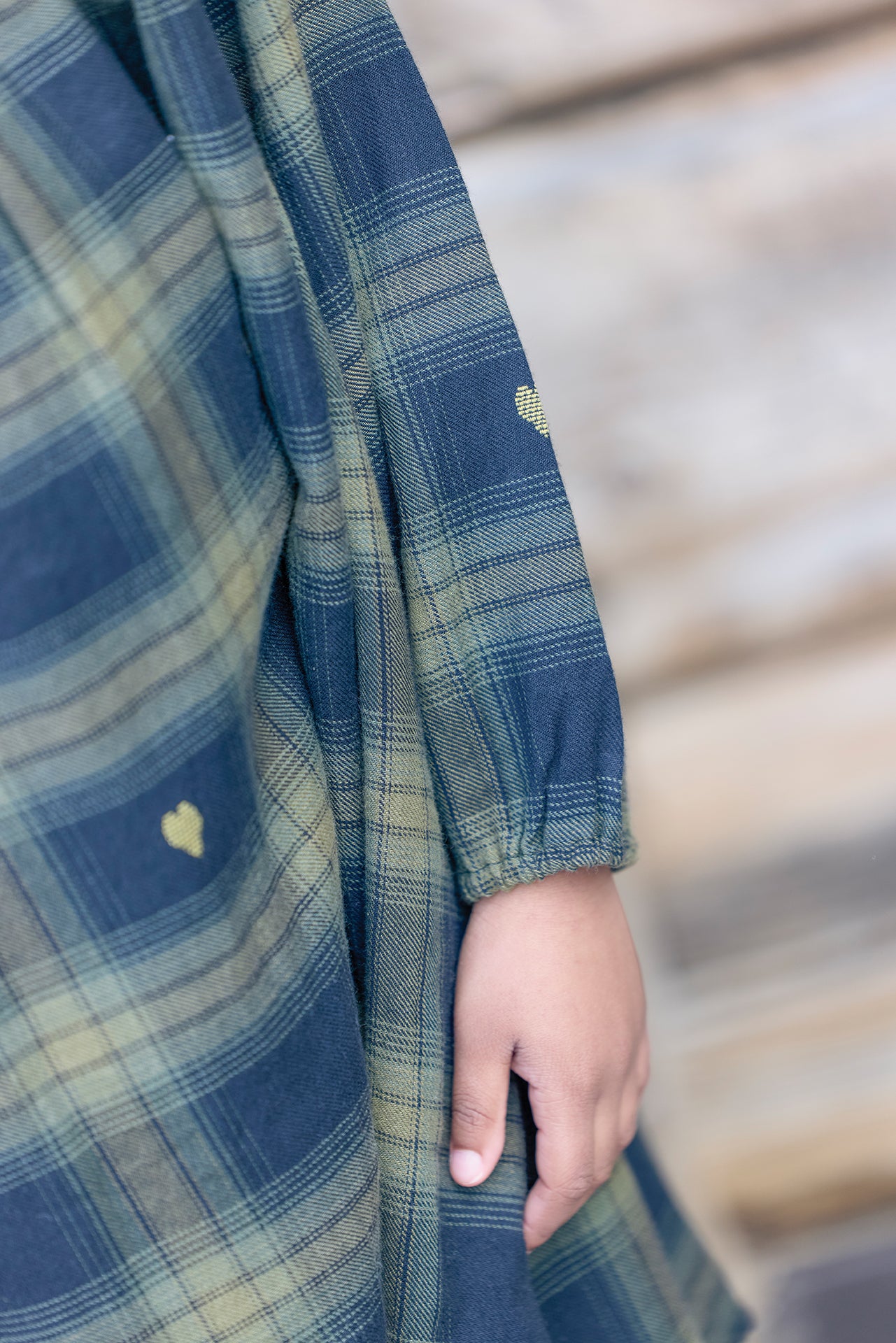 BONTON HEART PLAID DRESS