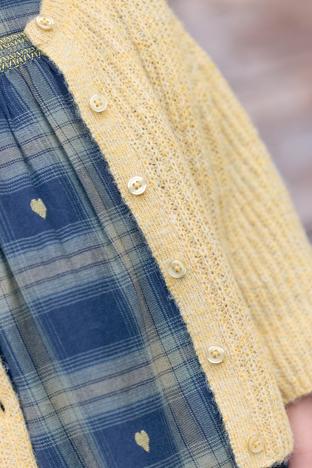 BONTON HEART PLAID DRESS