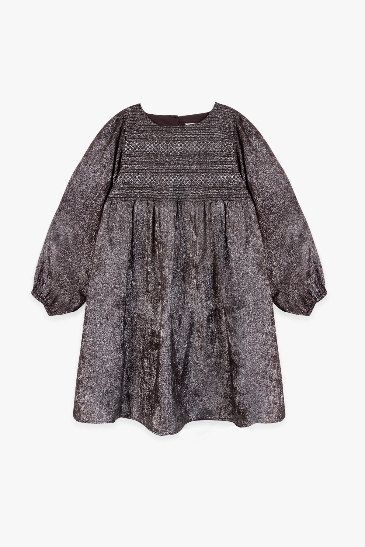 BONTON SMOCKED SHIMMER DRESS