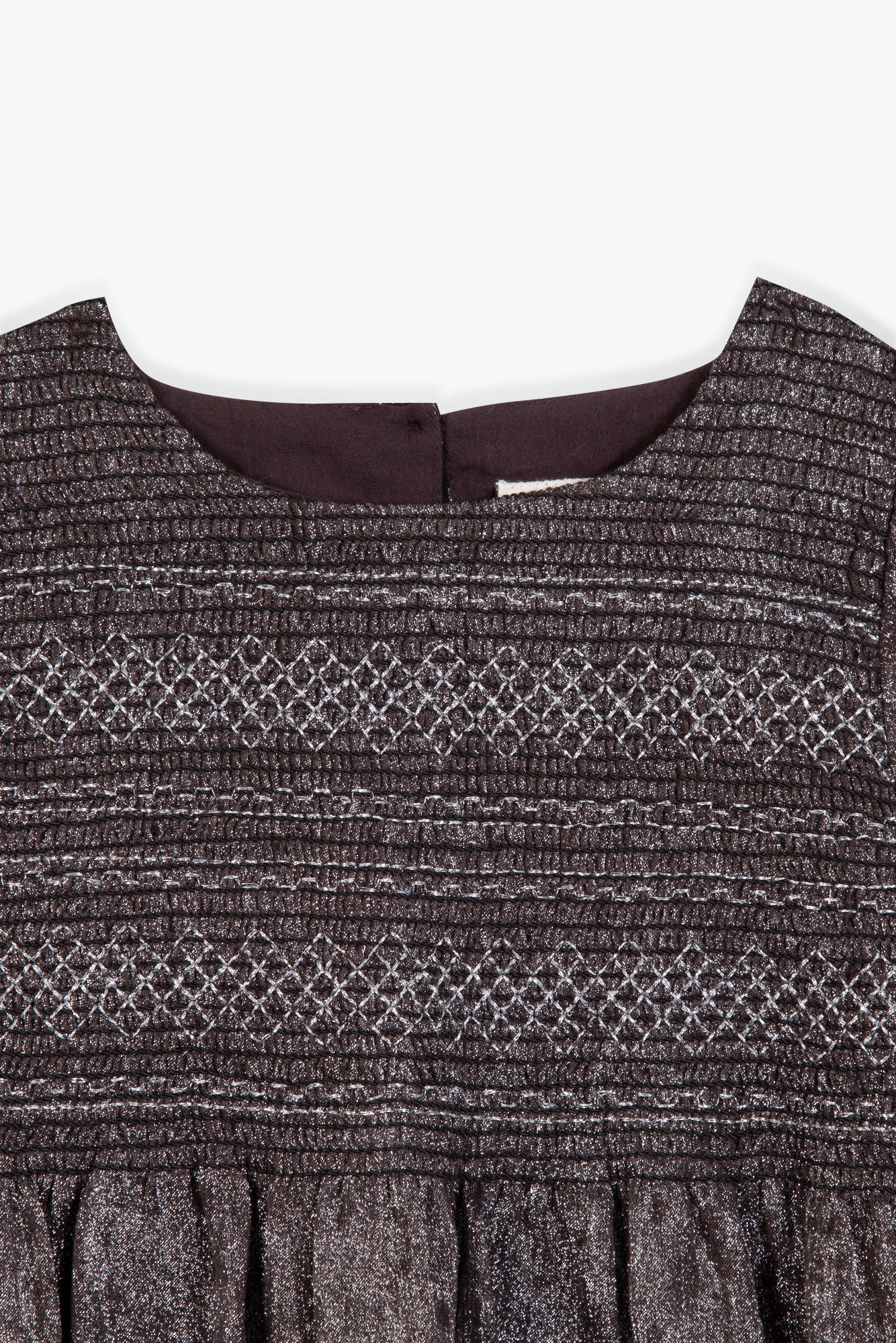 BONTON SMOCKED SHIMMER DRESS
