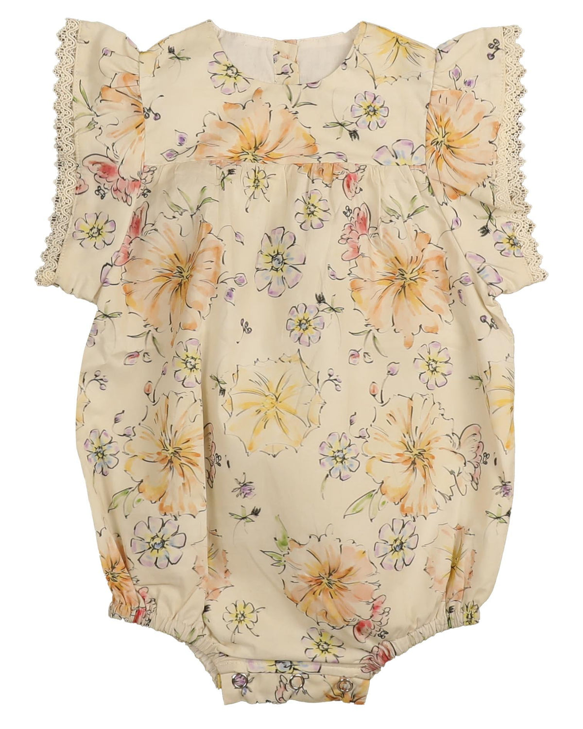 BELATI FLORAL RUFFLE ROMPER