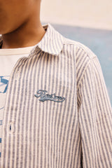 BONTON NATHAN LOGO STRIPED SHIRT