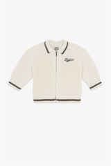 BONTON NUGGET ZIPPER LOGO POLO SWEATER