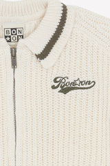 BONTON NUGGET ZIPPER LOGO POLO SWEATER