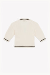 BONTON NUGGET ZIPPER LOGO POLO SWEATER