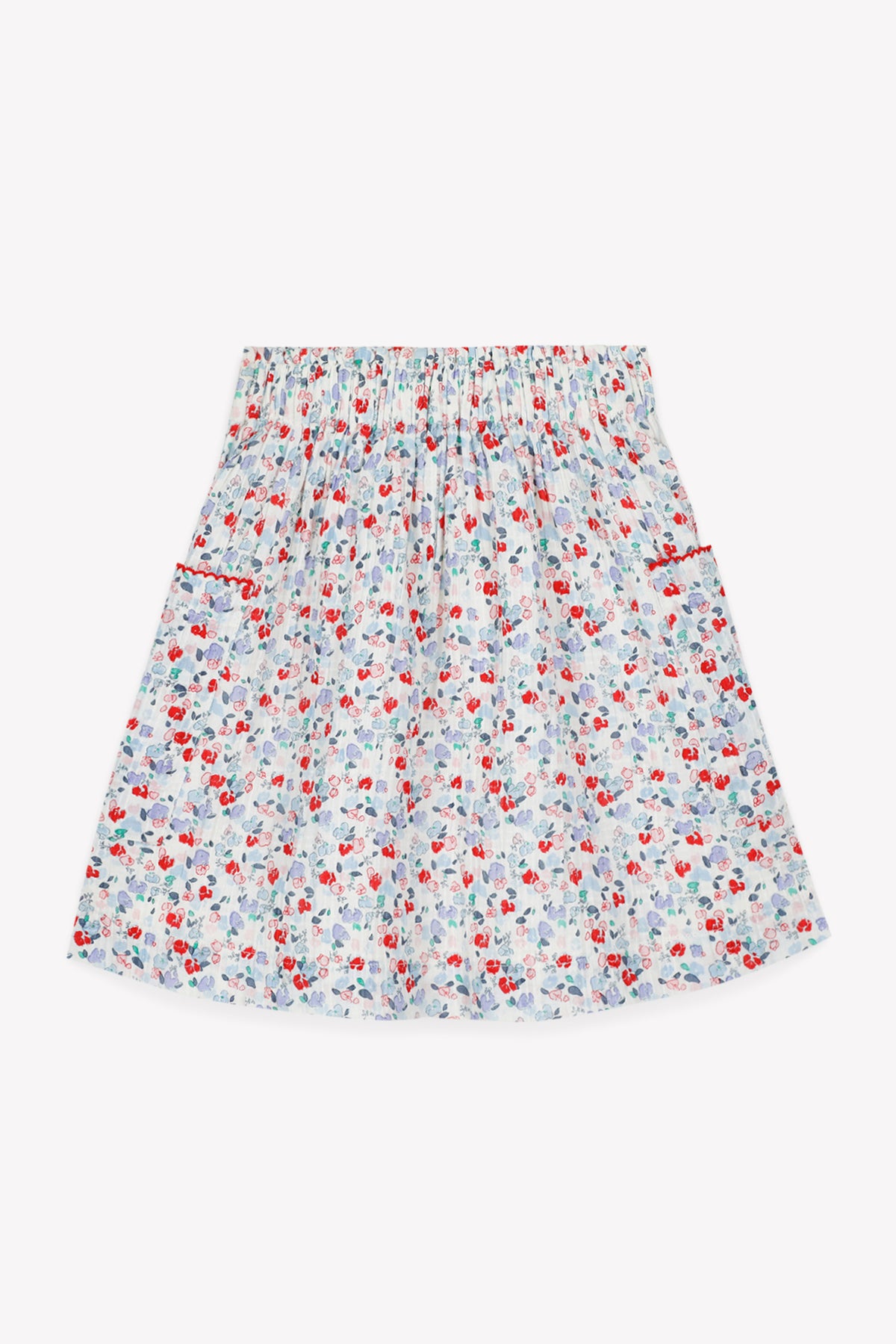 BONTON RUCHE FLOWER PRINT WITH TRIMMED POCKETS SKIRT