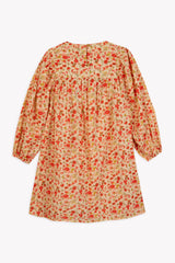BONTON COLETTE L/S SMOCKED FLOWER PRINT DRESS