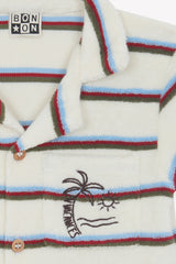 BONTON LILO PALM TREE GRAPHIC STRIPE ROMPER