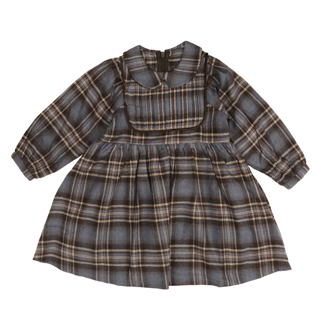 BELATI PLAID WITH SOLID BIB DRESS