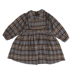 BELATI PLAID WITH SOLID BIB DRESS