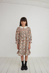 BEBE ORGANIC ELORA FALL BLOOMS SMOCKED DRESS