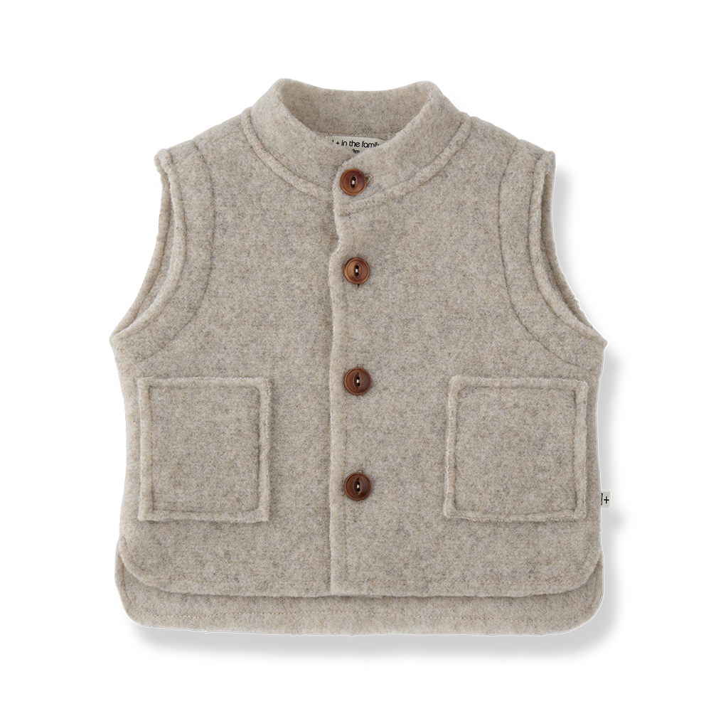 1+ IN THE FAMILY PATCH POCKETS HEATHERED VEST