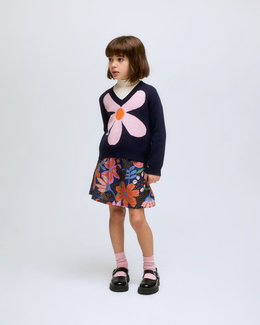 COMPANIA FANTASTICA MINI BIG FLOWER SWEATER