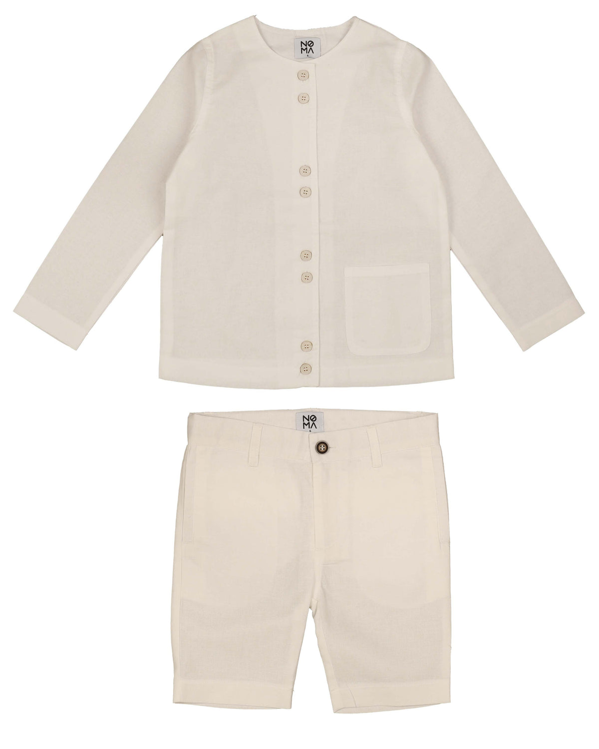 BELATI 2PC DOUBLE BUTTON LINEN JACKET SET