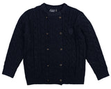 BELATI CABLE DOUBLE BREATED EMBLEM SWEATER