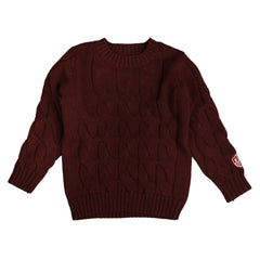 BELATI CABLE KNIT SWEATER WITH SLEEVE BADGE