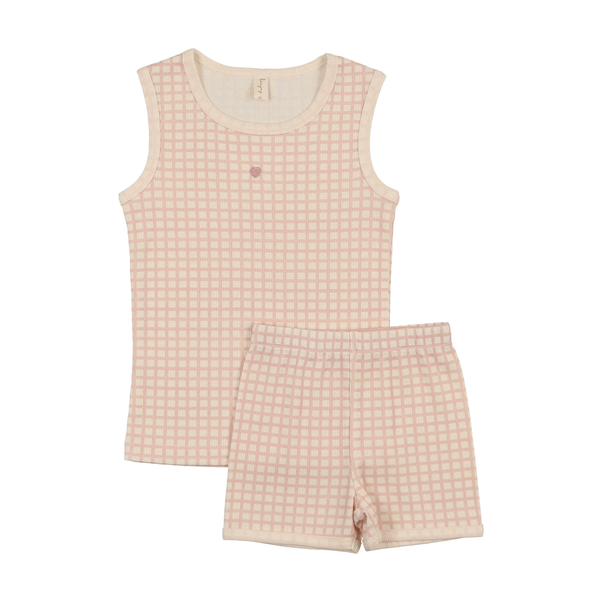 BONJOY 2PC HEART CHECKERED DREAMS TANK WITH SHORTS SET