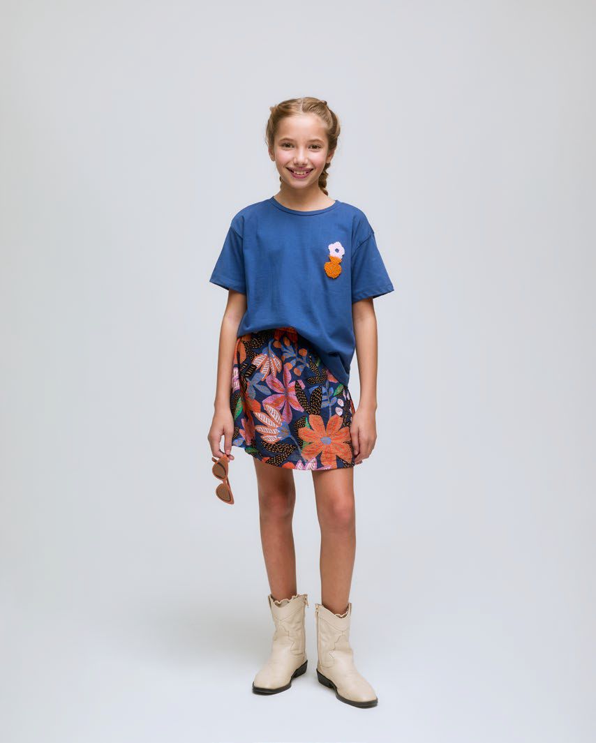 COMPANIA FANTASTICA MINI FLOWER APPLIQUE T-SHIRT