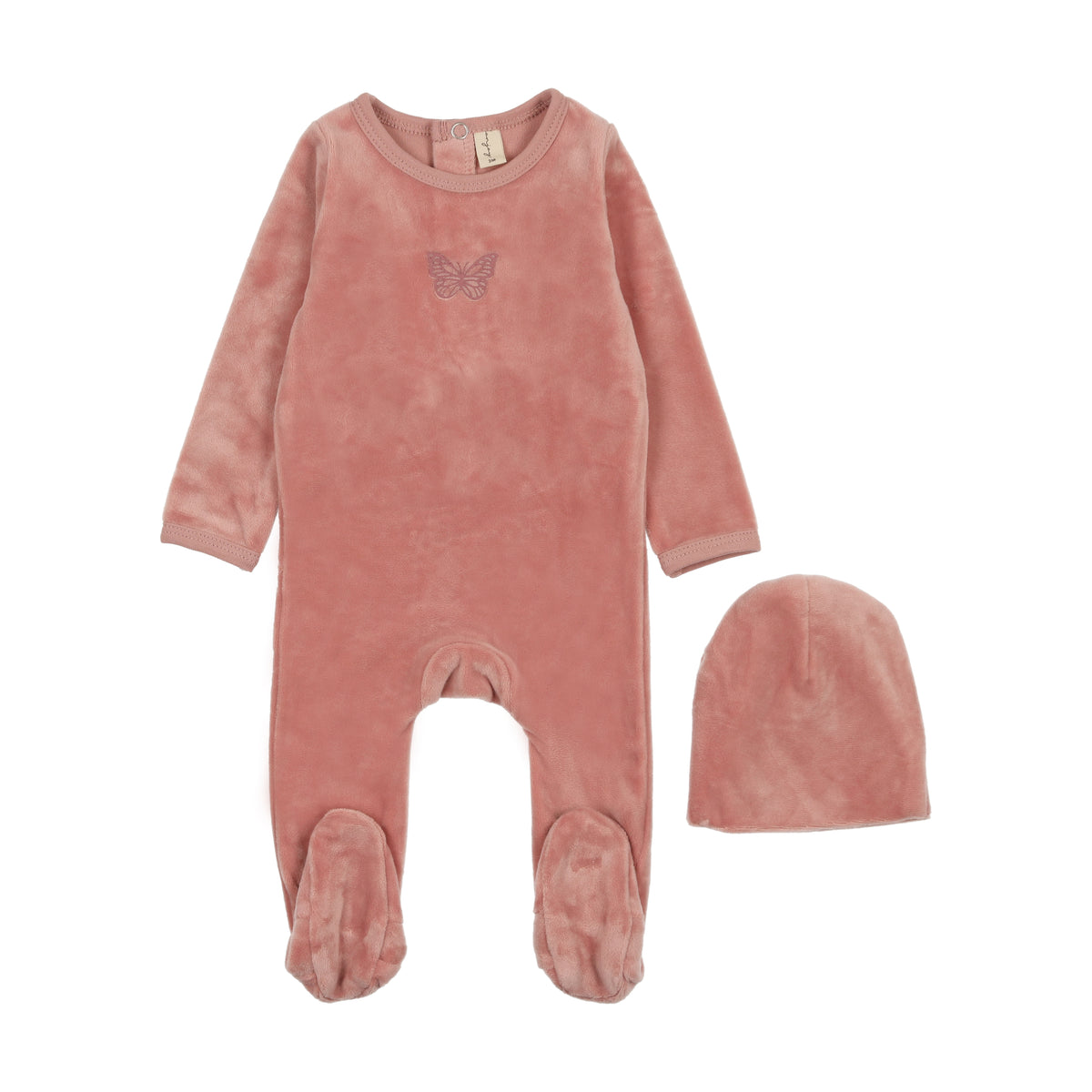 BONJOY 2PC BUTTERFLY FOOTIE+HAT SET