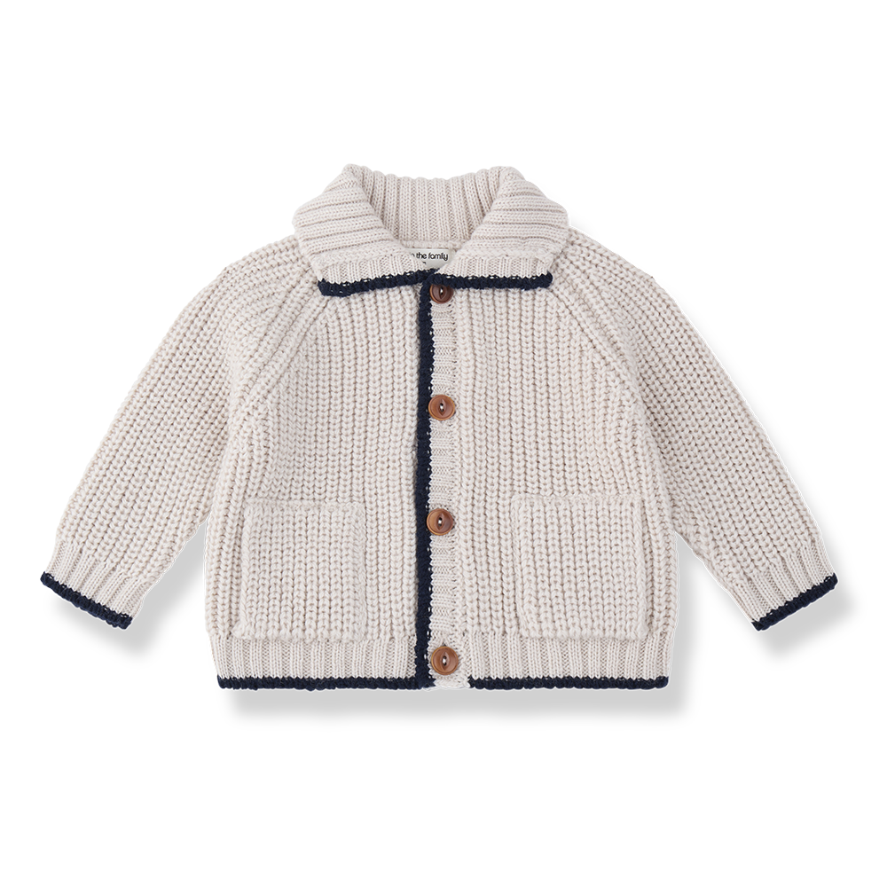 1+ IN THE FAMILY PATCH POCKETS KNIT CARDIGAN