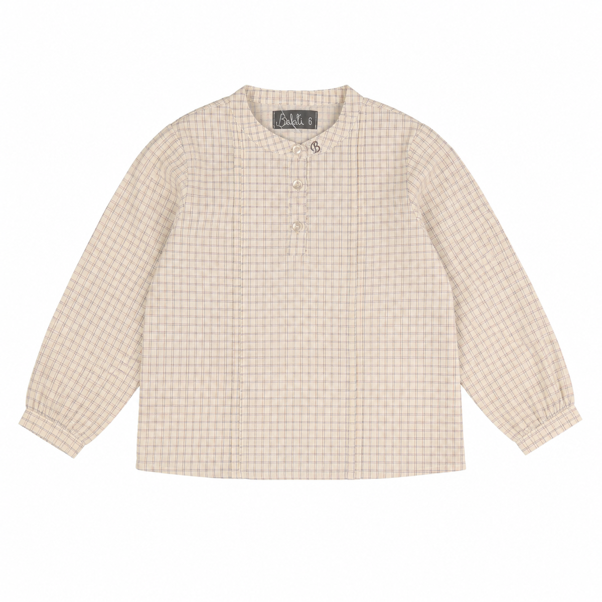 BELATI MANDARIN COLLARED PLAID SHIRT