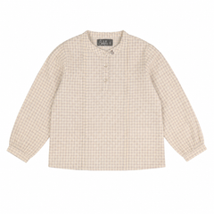BELATI MANDARIN COLLARED PLAID SHIRT