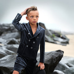 BLUMINT 2PC MILAN VELVET BLAZER W/MIL BERMUDAS