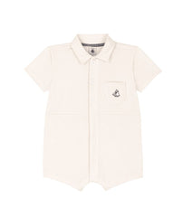 PETIT BATEAU SHORT SLEEVE ROMPER WITH COLLAR