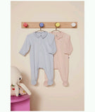 PETIT BATEAU VELOUR FRONT SNAP FOOTIE WITH COLLAR