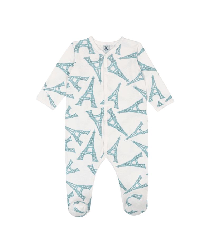 PETIT BATEAU FRONT SNAP EIFFLE TOWER PRINT FOOTIE