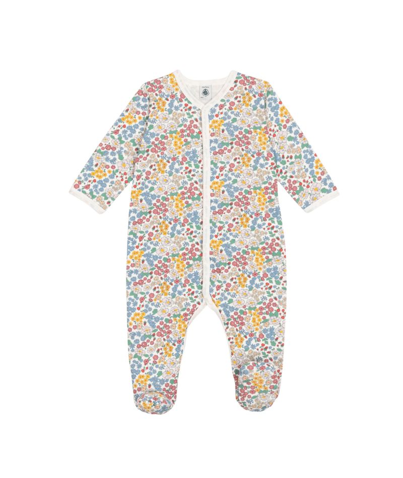 PETIT BATEAU FRONT SNAP FLORAL FOOTIE