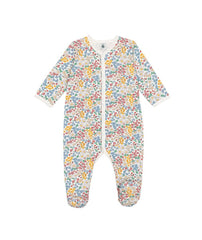 PETIT BATEAU FRONT SNAP FLORAL FOOTIE