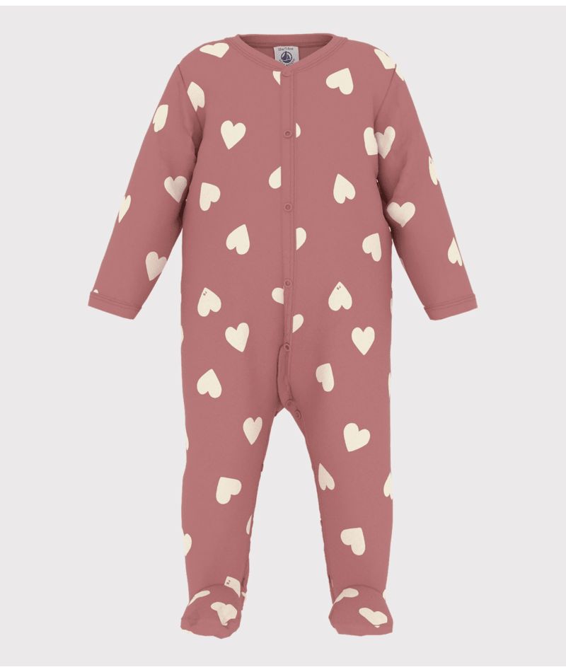 PETIT BATEAU FRONT SNAP VELOUR HEART PRINT GRAPHIC