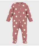 PETIT BATEAU FRONT SNAP VELOUR HEART PRINT GRAPHIC