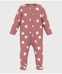 PETIT BATEAU FRONT SNAP VELOUR HEART PRINT GRAPHIC