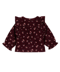 PETIT BATEAU LONG SLEEVE CORDUROY FLORAL BLOUSE