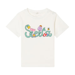 STELLA MCCARTNEY SHORT SLEEVE T-SHIRT WITH STELLA LOGO FLOWER