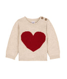 PETIT BATEAU KNIT SWEATER WITH HEART GRAPHIC