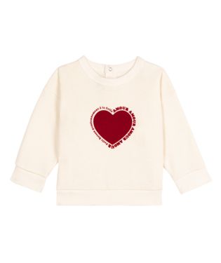 PETIT BATEAU SWEATSHIRT WITH BIG HEART GRAPHIC