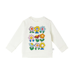 STELLA MCCARTNEY FLOWER PRINT STELLA LETTERING SWEATSHIRT