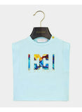 ESCADA MUSCLE TEE WITH CONTRAST FLORAL PRINT LOGO