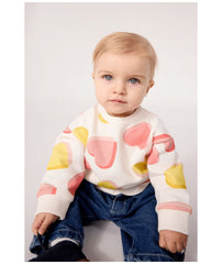 PETIT BATEAU PRINTED HEART SWEATSHIRT