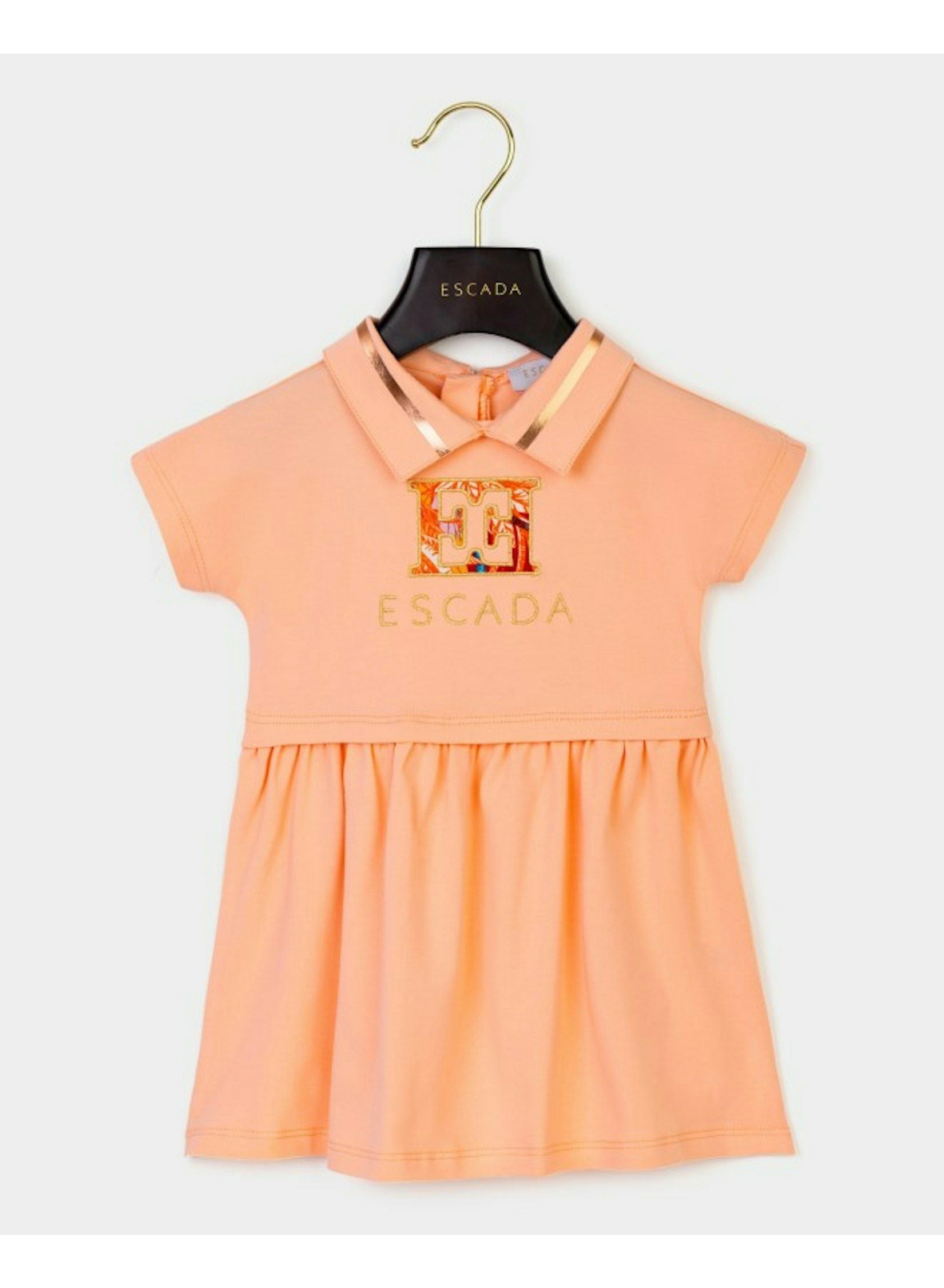 ESCADA BABY SHORT SLEEVE BABY DRESS WITH STRIPE ON COLLAR